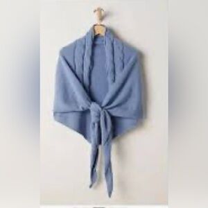 NWT’s Free People Coastline Cable Knit Scarf Wrap Slouchy Boho French Blue OS
